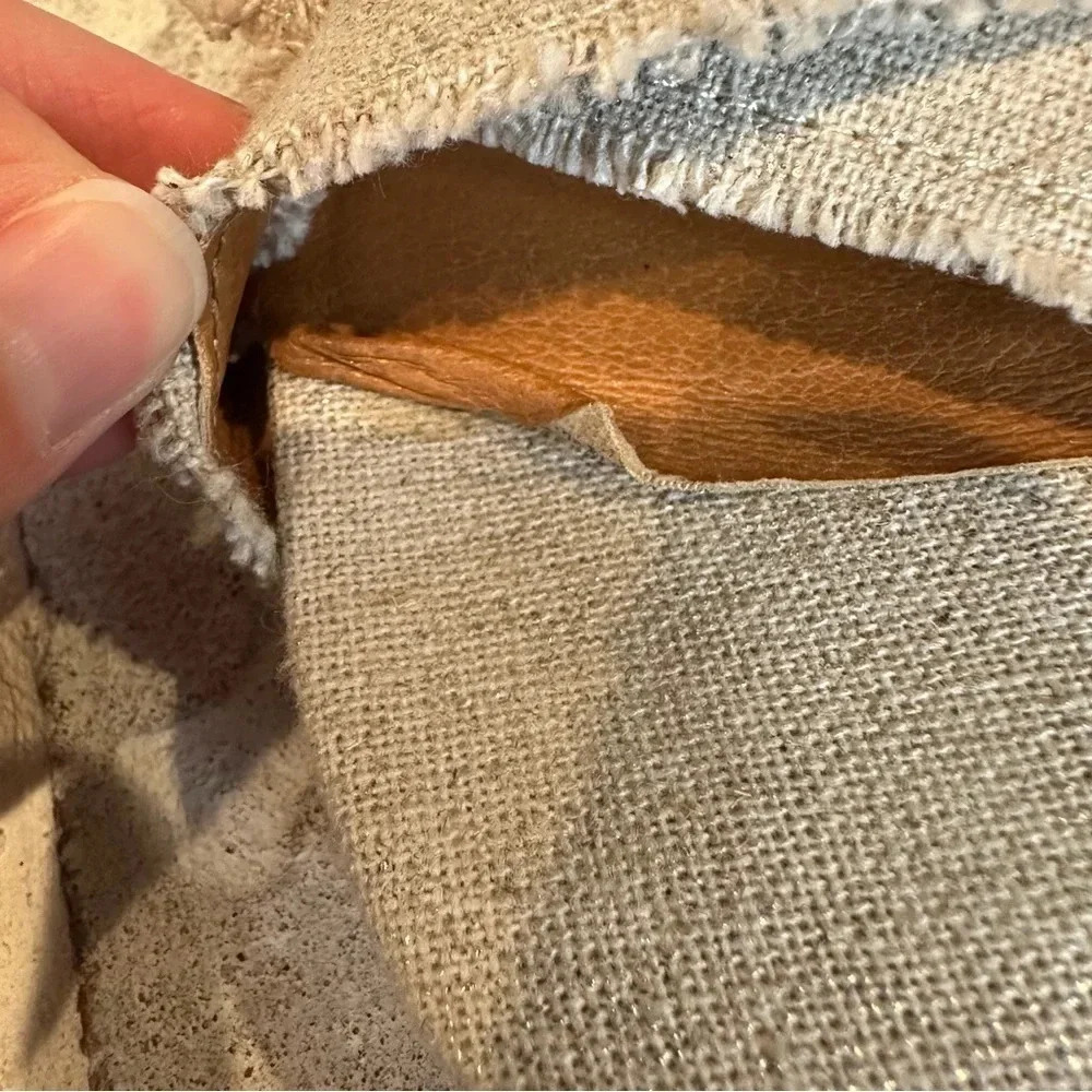 Lucky Brand Myghan Espadrille Linen Wedge Sandal Ankle strap Size 9.5 - Picture 10 of 11